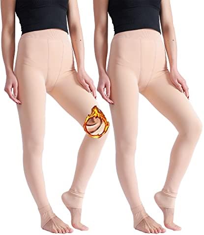 Luxccaiw 2 пакувања со руно поставени хеланки за жени, зимски топло нозе со високи половини што трчаат по јога панталони