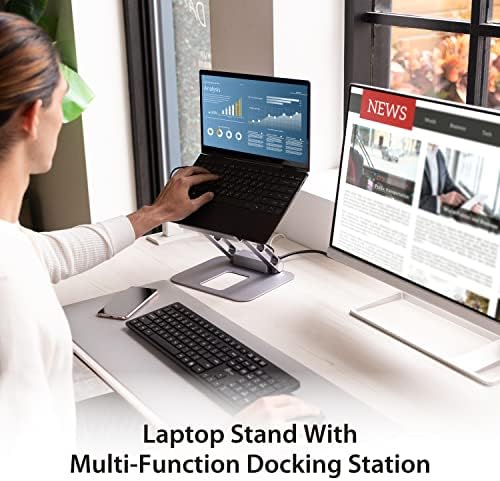 j5create Laptop Stand СО USB C 4K Hdmi Дисплеј Центар-2 USB a 5GBPS, PD 100W СО USB-C 5Gbps | Алуминиумски Компјутер Riser За