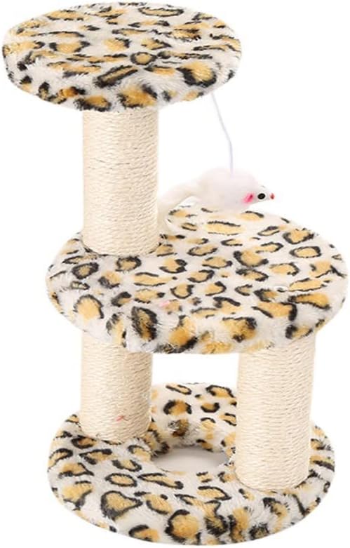 Bnvxr Мачка Гребење Мислења Кула Мебел Дрво Со Сисал, Покриени Круг Гребење Мислења, Кадифен Глушец