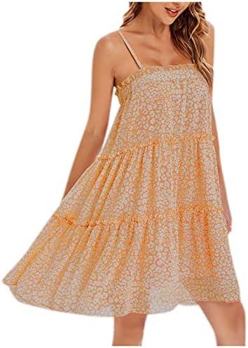 Женски моден летен летен шифон цветен бистиер секси одморалиште фустан