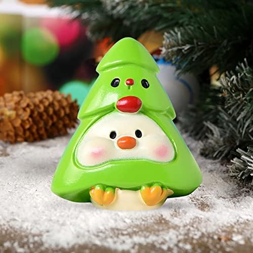 Божиќен цртан филм животински свиња Снежен човек новогодишна елка Симпатична патка микро новогодишна декорација на снег Божиќни