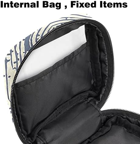 Санитарна торба за складирање на салфетки, торба за период, торба за тампон, торба за шминка, ретро -шема на апстрактна уметност нишка