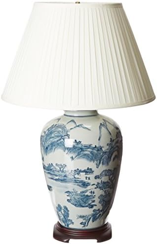 Ориентален мебел 29 сина и бела кинеска ламба за пејзаж