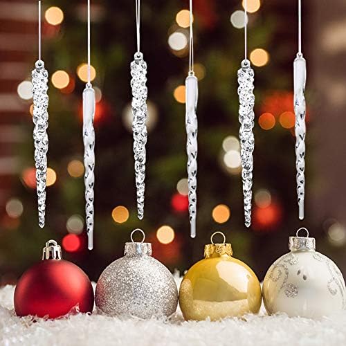 Божиќни украси за снегулки, орнаменти од 4 инчи на лекари поставија јасни акрилни Божиќни украси за Дедо Мраз за декорација