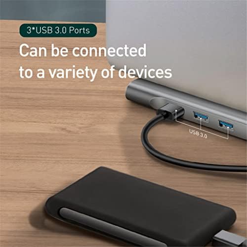 XDCHLK USB ТИП C ЦЕНТАР до 3.0 USB-Компатибилен RJ45 USB HUBDouble 4K/HD Видео Интерфејс