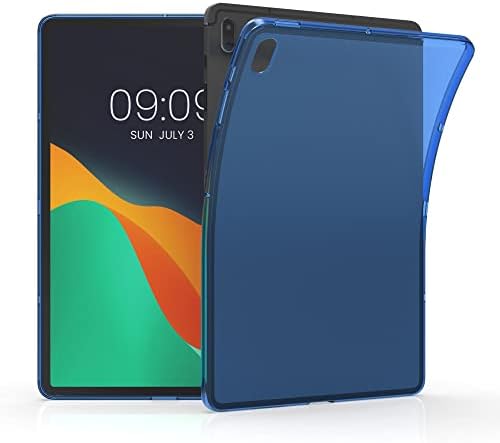CWMobile Case компатибилен со Samsung Galaxy Tab S7 Fe Case - мек за заштитен капак на грбот на TPU за таблет - сина/транспарентна