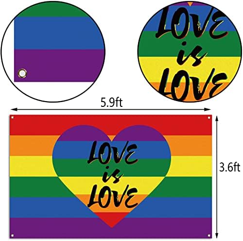 Гордост месечен фото штанд позадина ЛГБТК+ јуни loveубов е loveубов Декорација на забава на виножито, затворено домашен wallид