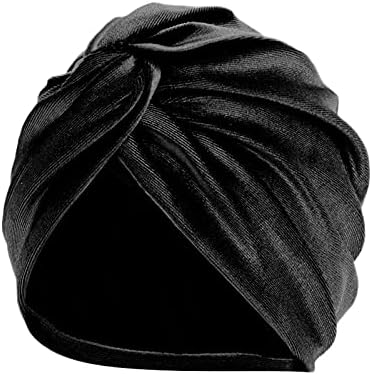 Турбани за жени девојки за глава мека пред -врзана јазол мода плетиран турбан капа за коса капаче за спиење капаче за спиење