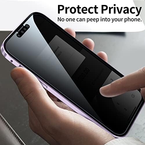 Гупи Компатибилен со Iphone 13 Pro Магнетно Куќиште Со Вграден Заштитник На Екранот За Приватност Анти Шпионско Калено Стакло