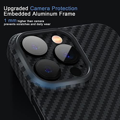 мемуми Вистински Јаглеродни Влакна за Iphone 14 Pro Max Случај, Цврст Издржлив Јаглерод 0,5 mm Тенок Одговара за Iphone 14 Pro