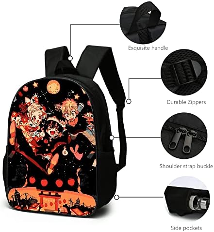 Есукар аниме ранци 16in Wearproof лаптоп торба со голем капацитет ранец за ранец на лесна торба за книги