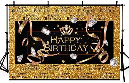 Mehofoto сјај злато дијамант фото студио штанд Позадина повторувајте возрасни среќни роденден сребрена круна забава за забави