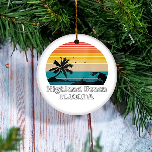 Сет за декорација на дрвото - Орнамент на плажа Флорида - украс за Божиќ 2021 година, украс на дрво, обичен украс, Божиќен декор,