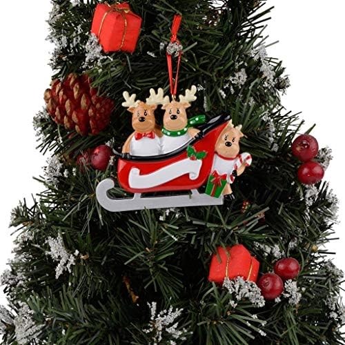 Персонализирано семејство на ирваси од 3 Божиќен украс - Слатко украс за семејно семејство - Декор на елка на елен од полирезин