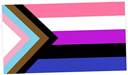 Применливо на напредокот на родовиот напредок на гордоста на гордоста ЛГБТК Пок Трансродно знаме - Налепница за винил Деклас