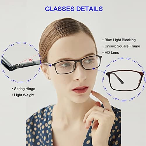 Ytdbns читање очила за блокирање на сина светлина - 2 пакувања на компјутерски читатели мажи жени пролетни шарки црна/сива,