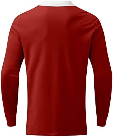 ZDDO 2022 Поло кошули за мажи, есен со долг ракав патент јака мускулар голф врвови смешна петел графичка обична маица