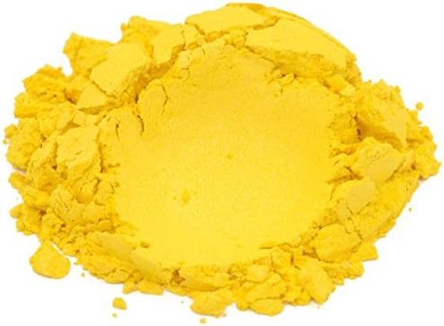 SOAPBERRY жолт луксузен мика во боја на пигмент во прав, сјајни ефекти за сапун за нокти за сапун 1 мл